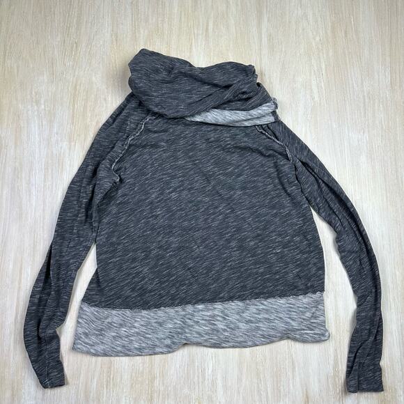 Free People Beach Heather Gray Cocoon Funnel Cowl Neck Long Sleeve Two Body M/L - Picture 7 of 14